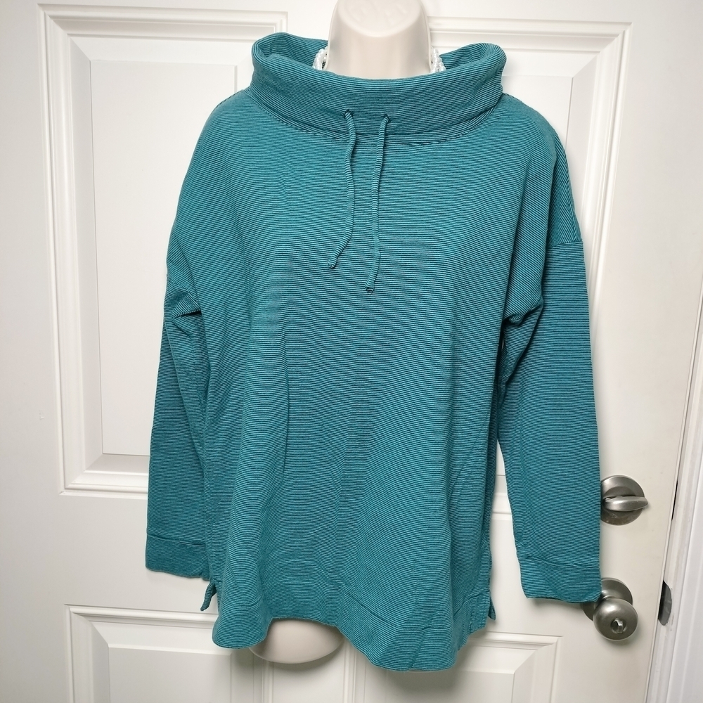 Talbots XL Teal Cowl Neck Sweater
